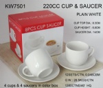 WHITE CUP & SAUCER