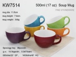 17 OZ COLOR GLAZED SOUP MUG